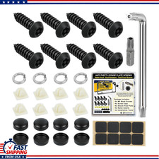 Black Stainless Steel Security License Plate Screws Kit Caps Nuts M6 14 Tamp Black Stainless Steel Security License Plate Screws Kit Caps Nuts M6 14 Tamp