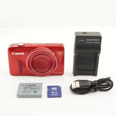 Canon PowerShot SX600 HS Red With 4GB SDHC Card Digital