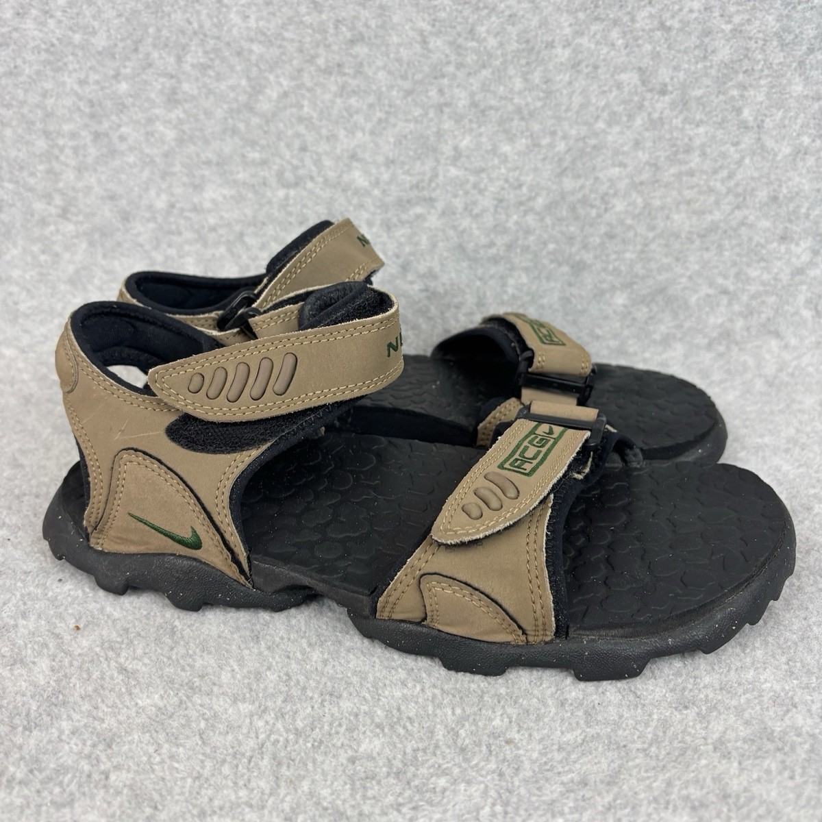 Nike ACG Hiking Sandal Womens Sz 10 Brown Leather Hook Loop Open
