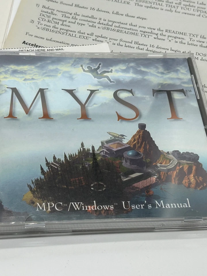 MYST -Broderbund -1993 PC Video Game -CD ROM Windows 95 Windows 3.1 BOX COMPLETE - Image 2 of 4