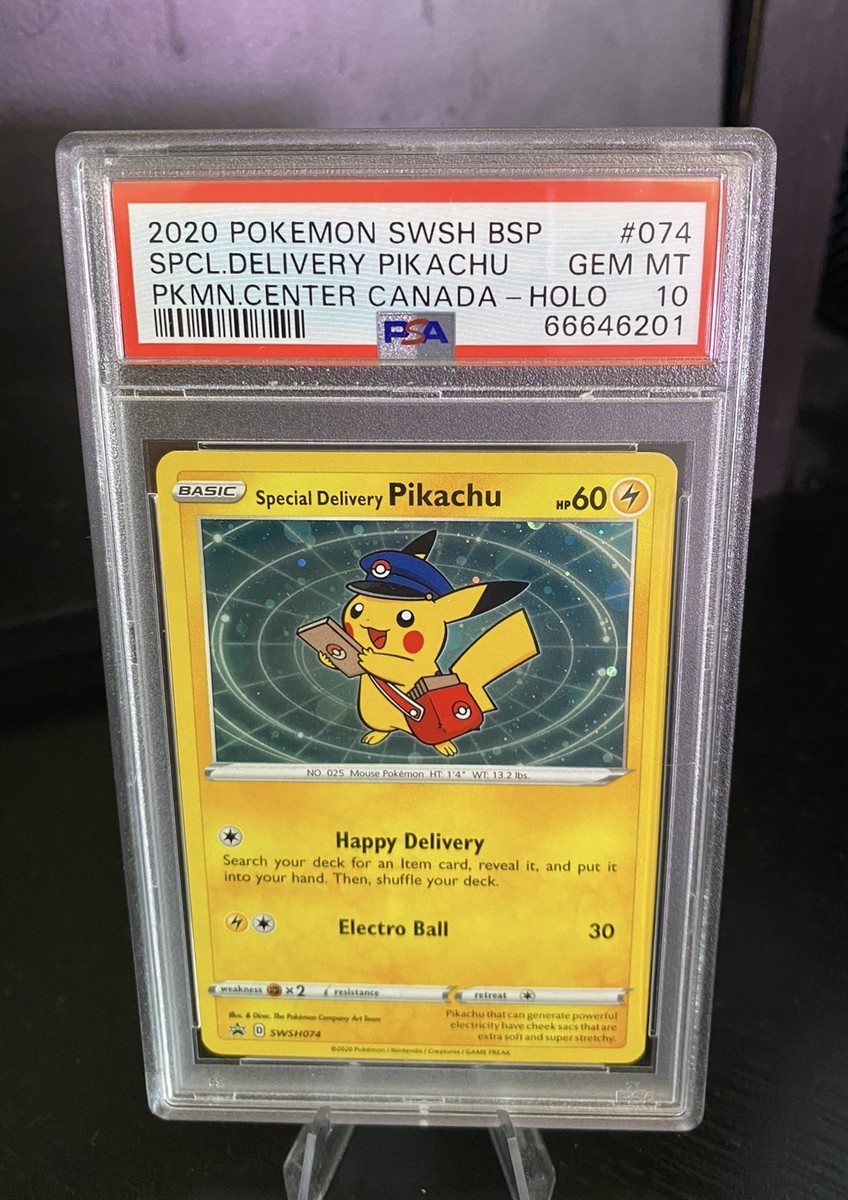 Pokemon Center Special Delivery Pikachu Holo Promo SWSH074 PSA 10