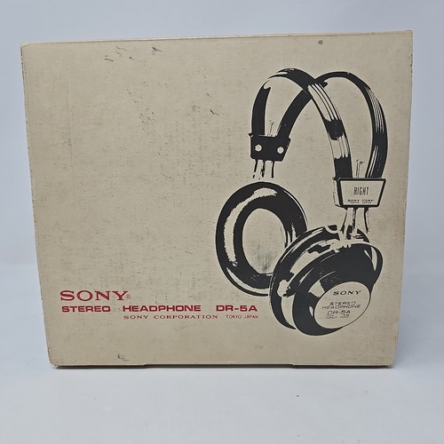 Sony DR-5A Stereo Headphones Black Silver Adjustable Headband 6.35mm 1960s  READ