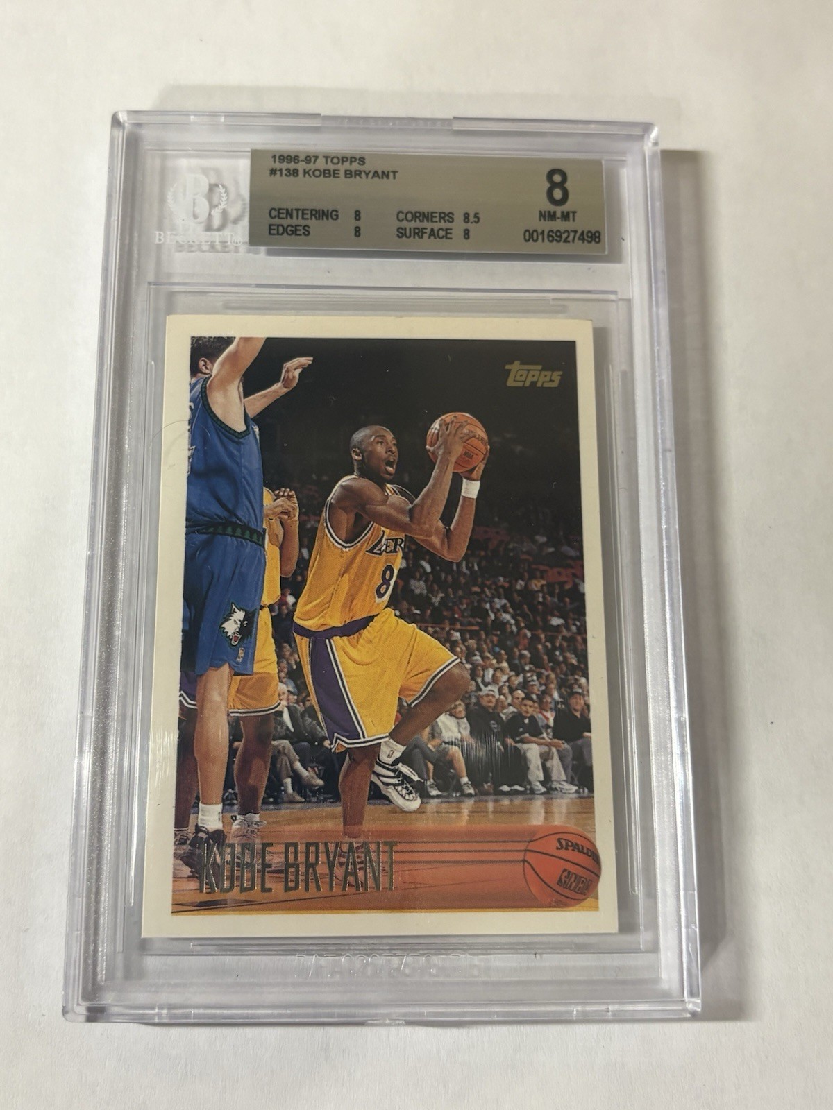 1996-97 Topps #138 Kobe Bryant RC BGS 8
