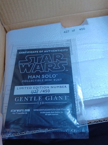 Gentle Giant Star Wars Han Solo Mini Bust 80823 (427/450) BRAND NEW VHTF - Picture 9 of 10