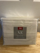 NIP Noble Excellence Ivory 100% Egyptian Cotton Cal King Sheet Set 500TC 4pc