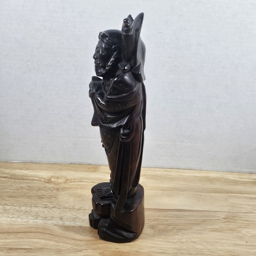 Vintage Chinese Carved Wood Wire Inlaid Tao Immortals Li Tieguai Sculpture - Picture 13 of 19