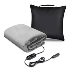 Heated Car Blanket,Stored As A Pillow,Electric Warming Stored as a Pillow