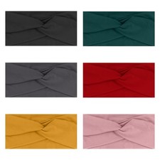 6 Pack Stretchy Wide Twist Knot Headbands - Non-Slip Fabric Hair Bands for Fa...