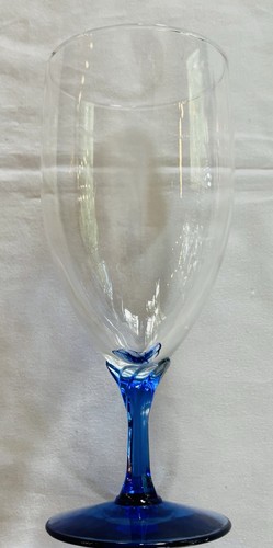 Vintage Libbey Domaine Goblets 16 oz. Cobalt Blue Tulip Stem 7.25" Tall 5-Pc Set - Picture 4 of 6