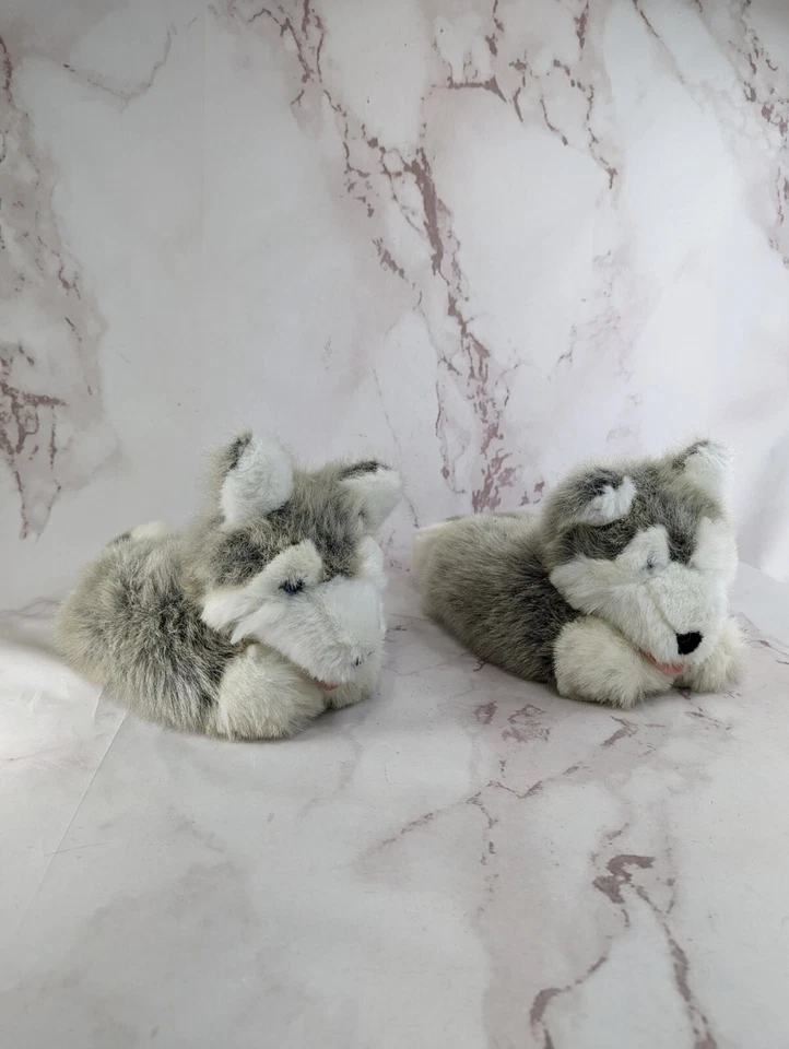 Zapatillas Husky Mujer 7-8 Perro Siberiano Cachorro Peluche Cara Lobo Salón Foto 4 de 4