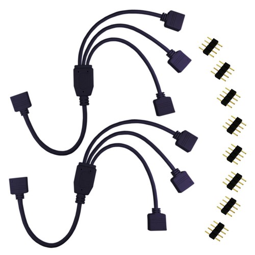 PC RGB-Header Cables ARGB Splitter Connector 5V 3 Pin 12V 4pin Extension Cable - Picture 2 of 11