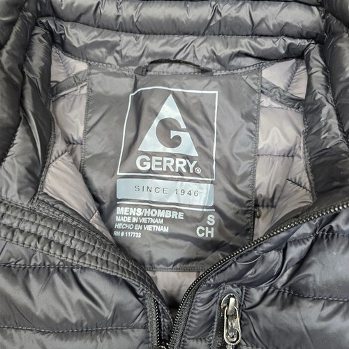 Gerry Lightweight Puffer Jacket Mens Small Black Packable Full Zip Padded - Picture 5 of 9