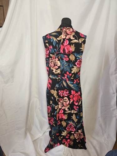 VFShow ärmelloses Kleid schwarz mit Blumenmuster 95% Polyester Größe XL neu mit Etikett - Bild 3 von 9