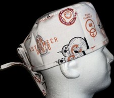 Star Wars BB-8 White Scrub Hat Chemo Cap