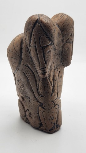 Figurines Carved Faces Snake Turtle Lizard Clay Composite Unknown Origin Qty 2 - Picture 17 of 24
