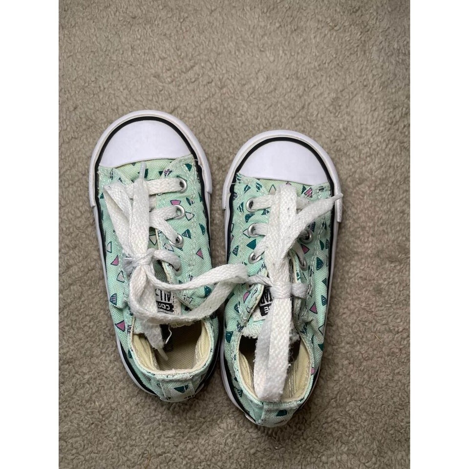 Toddler Converse All Star Girls Sneakers Size 7 Green - Picture 8 of 9