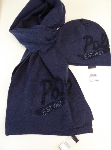 Polo Ralph Lauren Varsity 1967 Embroidered 100% Merino Wool Scarf & Hat SET $183 - Picture 4 of 30