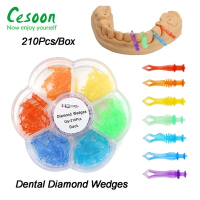 210Pc/Box Dental Diamond Wedges Matrix Diastema Adaptive Interdental Teeth Wedge