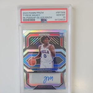 2020 Panini Prizm Penmanship Tyrese Maxey Auto Psa 10