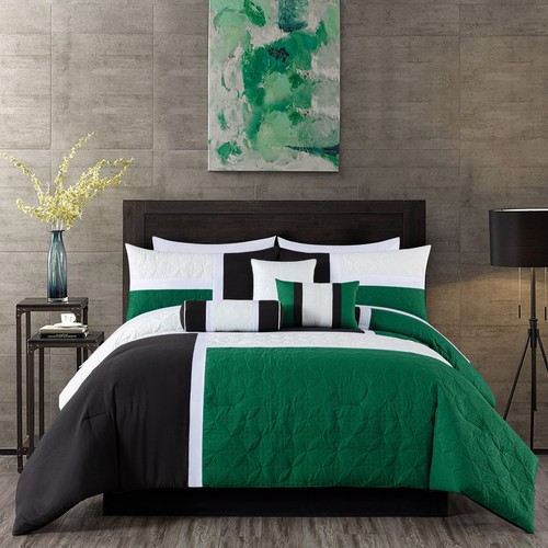 Chezmoi Collection 7-Piece Comforter Set Medallion Patchwork Quilted Bedding Set - Picture 30 of 36