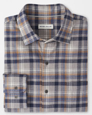 NEW MENS PETER MILLAR GOLF L/S IRON WAY COTTON SPORT DRESS Shirt, MEDIUM, GREY