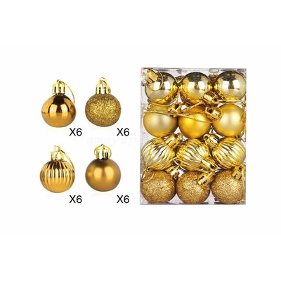 Christmas Baubles Set Of 24 Christmas Tree Balls Christmas Tree Baubles  Decor
