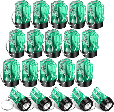 20 Pcs Mini Flashlight Keychains Bulk Plastic Portable Handheld LED Key Chains f