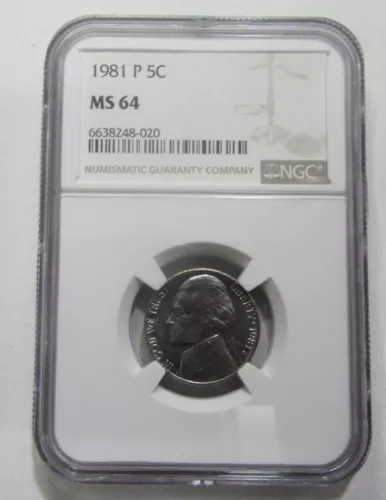 Five cent 1981 P, NGC MS 64