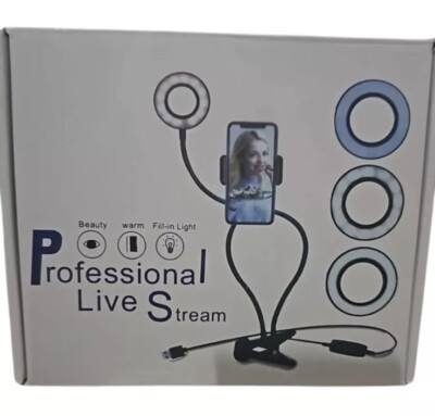 New Professional Live Stream LED Light Phone Holder 2 IN 1 Selfie Ring Light WC