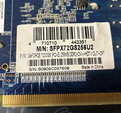 nVidia GeForce 7200GS 256MB DDR2 DVI VGA S-Video PCI-E SFPX84 Rev A3.1 - Vintage - Picture 3 of 6