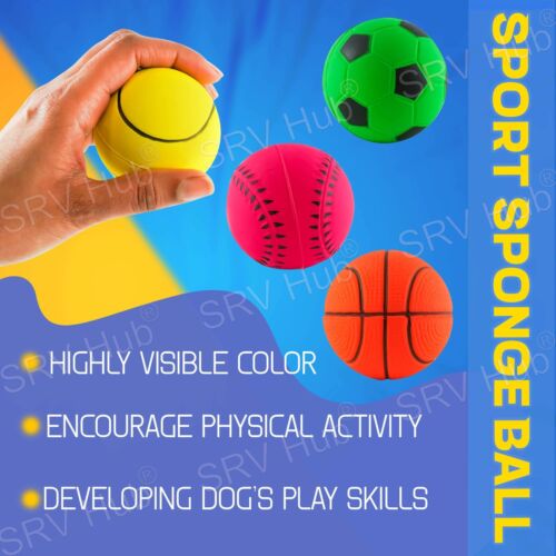 Dog Pet Training Bouncy Rubber Balls Interactive Play Fetch Bite Chew Toys 6cm - Picture 32 of 60