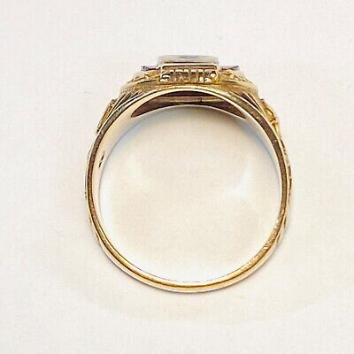 June 1947 Vintage Spies Bros 10K Yellow Gold Blue Size 9.5 June 1947 Vintage Spies Bros 10K Yellow Gold Blue Size 9.5
