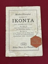 Manuel Mode d’emploi Notice ancienne Appareil Photo IKONTA