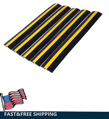 #ad #ad 5packs 1 Channel Rubber Cable Protector Ramps Traffic Speed Bumps 6600 Capacity $78.99