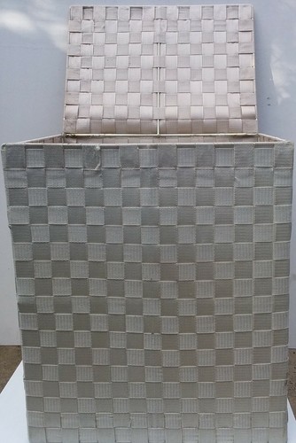 LAUNDRY/STORAGE BASKET/HAMPER/BOX. 46Wx34Dx53H WITH LID FOLDING WEBBING. PICKUP