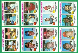 1977-TOPPS-LEAGUE-LEADERS-SET-NM-RYAN-BRETT-SCHMIDT-PALMER-FIDRYCH-RC