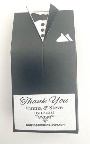 Wedding Favour Boxes With Pre Filled Homemade Fudge Bride & Groom Design - Picture 2 of 4