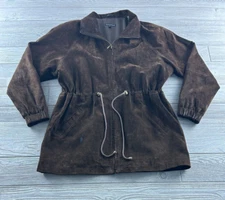 Anonymous John Carlisle Jacket Size M Women's Brown Suede Soft Leather Jacket