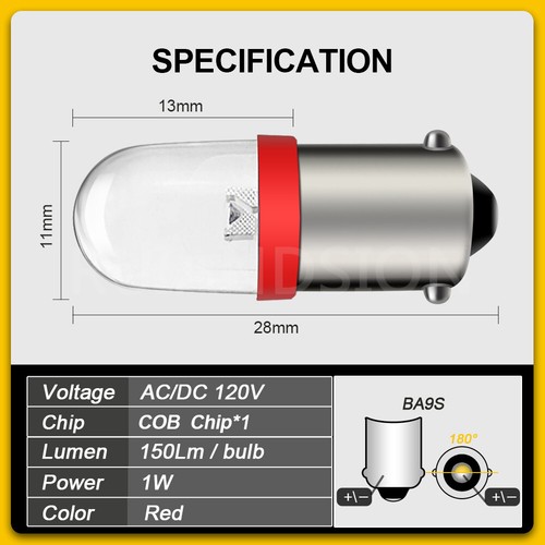 4pcs BA9S LED Machine Equipment Light Houshold Sewing Machine Bulb 120V/240V - Picture 38 of 39