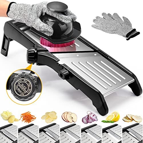 Mandoline Slicer for Kitchen, Adjustable Stainless Steel Food Vegetable Potato 