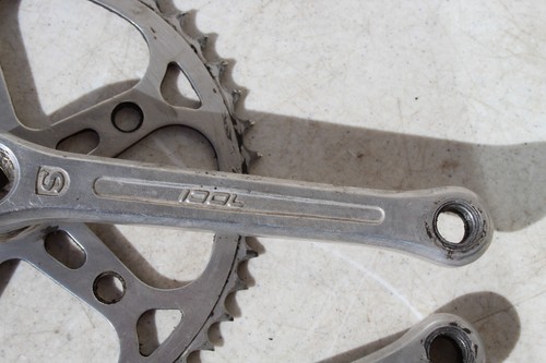 Set pedivelle vintage Sugino Idol 48 denti singole 165 mm guarnitura strada 9/16" pista BMX - Foto 4 di 15
