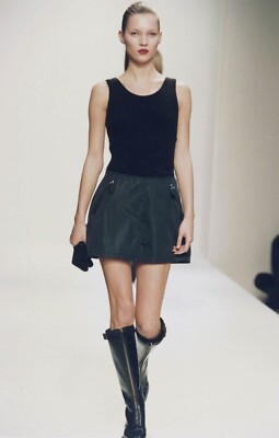 R*様 最終価格archive 90s PRADA nylonshoulderb Prada Vintage Archive Fall 1994 Black Nylon Zipper Pocket Skirt