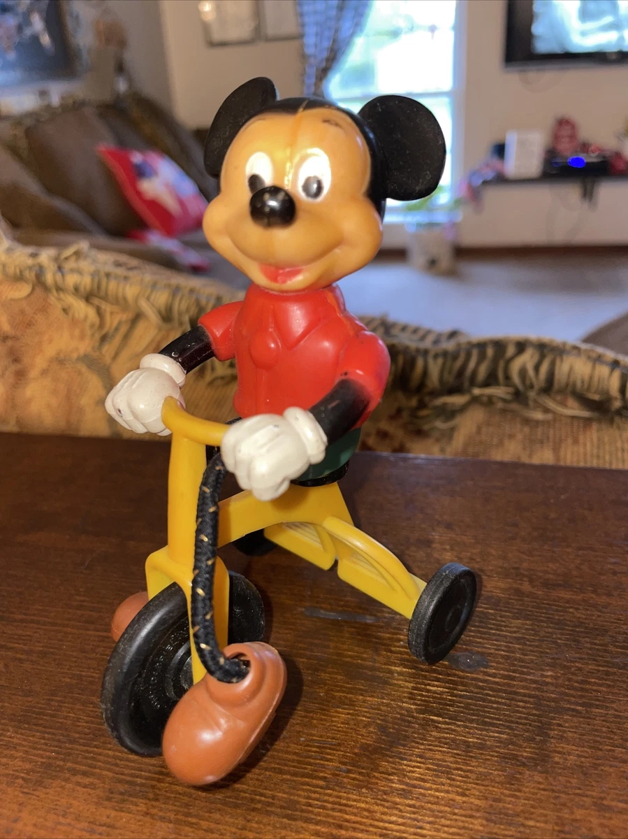 1977 Vintage Disney Mickey Mouse on Tricycle Bike WIGGLY LEGS