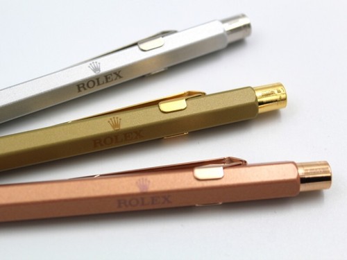Set Di 3 Penne ROLEX Caran D'Ache SWISS MADE Gadget Collezione Gold-Rosè-Silver - Imagen 4 de 6