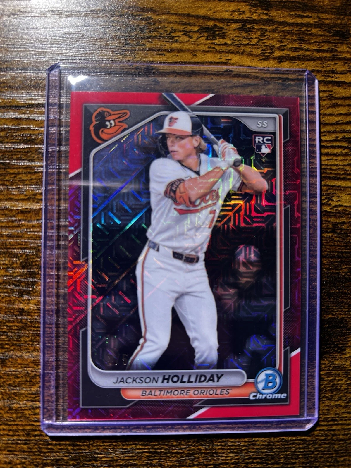 2024 Bowman Chrome - #26 Jackson Holliday Red Mojo Refractor Rookie Parallel 3/5