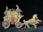 LONDON ROYAL MAIL CARRIAGE HORSES DOORSTOP Antique Two Sided Cast Iron, c1930