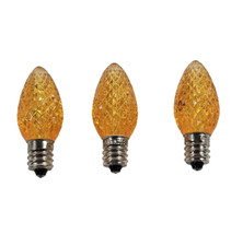 Replacement Bulbs Pack of 3 Orange C7 LED Faceted Christmas Light Bulbs
