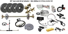 29" Rear Axle Kit Wheels  60V 2500W Brushless Motor Kit Go Kart ATV Buggy Quad