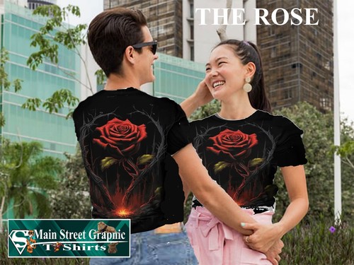 NEW!! FROM MSGT "THE ROSE" COTTON BLEND GRAPHIC T SHIRT SIZES M THRU XL - Afbeelding 1 van 5