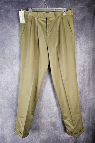Neu mit Etikett $ 85 Perry Ellis Herren 36 x 36 bügelfrei Premium Twill Hose 2-lagig Baumwolle rehbraun hellbraun - Bild 2 von 10